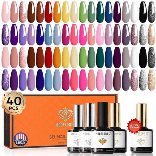 This 40 Pcs Gel Nail Polish Set is 15% off