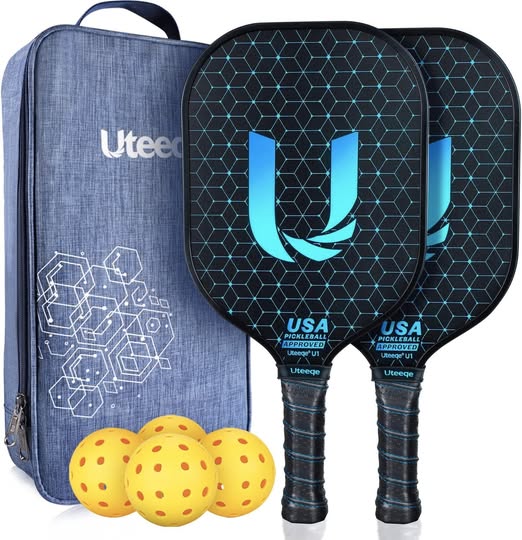This Pickleball Paddles Set (2 paddles + 4 balls + carry bag) is 50% off