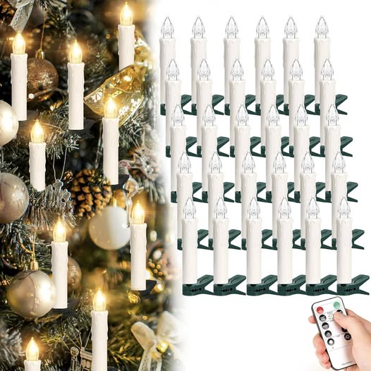 These flameless Christmas tree candles bring such a cozy glow.