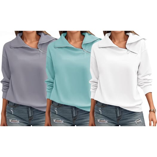 This sweatshirt with the zipper collar is 50% off
