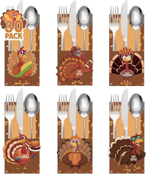 These Thanksgiving cutlery holders are 50% off