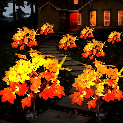 This Solar Fall Leaf Lights drop 50%off