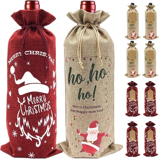 These Burlap Wine Bags drop 50%off