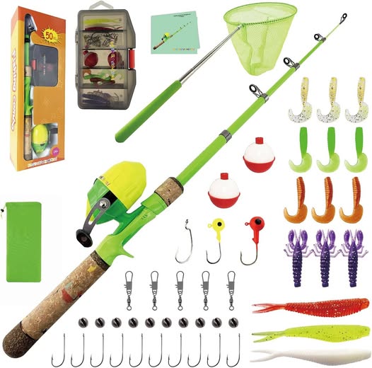 This Kids Fishing Pole Sets drops 50%off