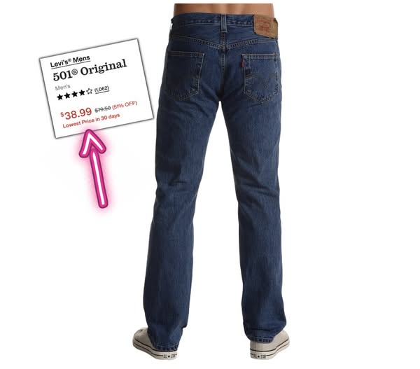 Levi Mens 501 Jeans!!! 51% off + free ship!!!!!