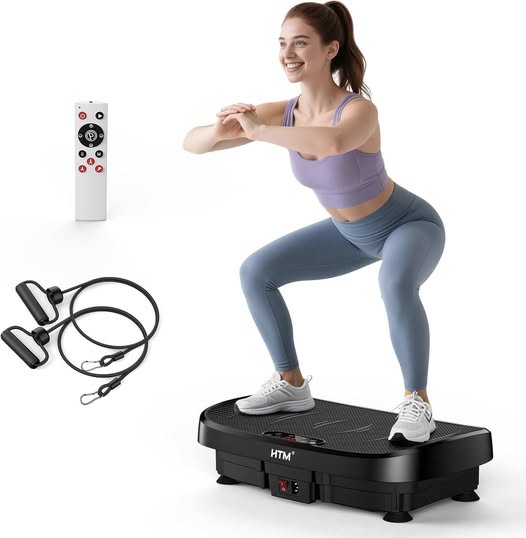 This vibration plate exercise machine helps tone and boost circulation.