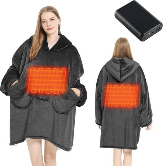 This Heated Blanket Blanket Hoodie drops 45%off