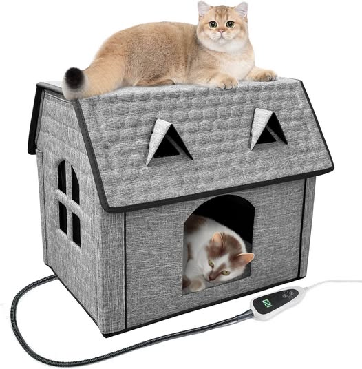 This indoor heated cat house is 50% off