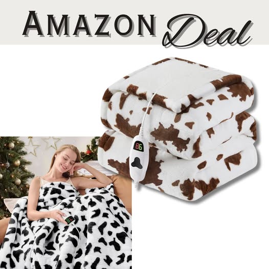 Heated COW print blankets!