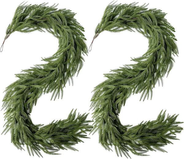 This 2-Pack 6FT Christmas Norfolk Pine Garland is 50% off