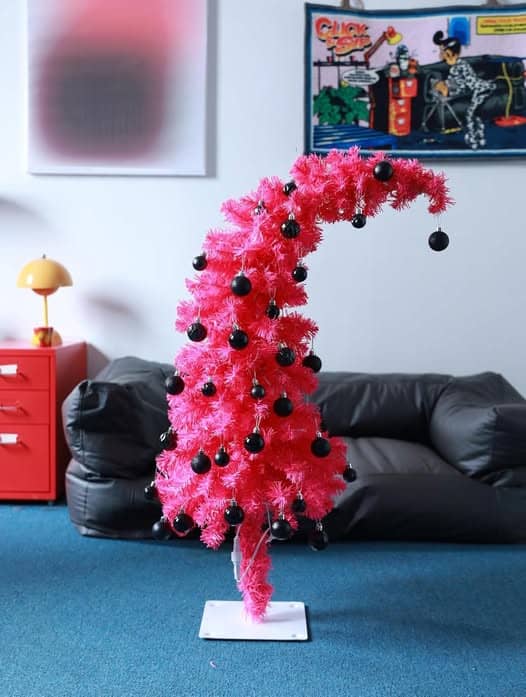 This Tipping Pink Christmas Tree drops 50%off