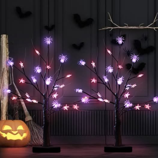 2-Pack Lighted Halloween Trees!!