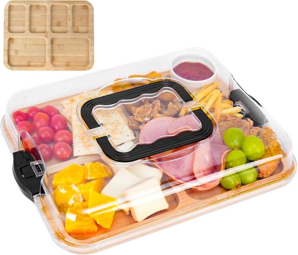 This Bamboo Charcuterie Board with Lid drops 50%off