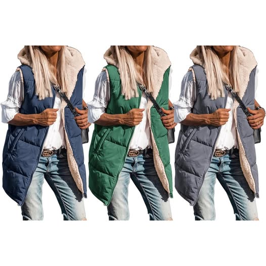 This long puffer vest perfect for layering this fall.