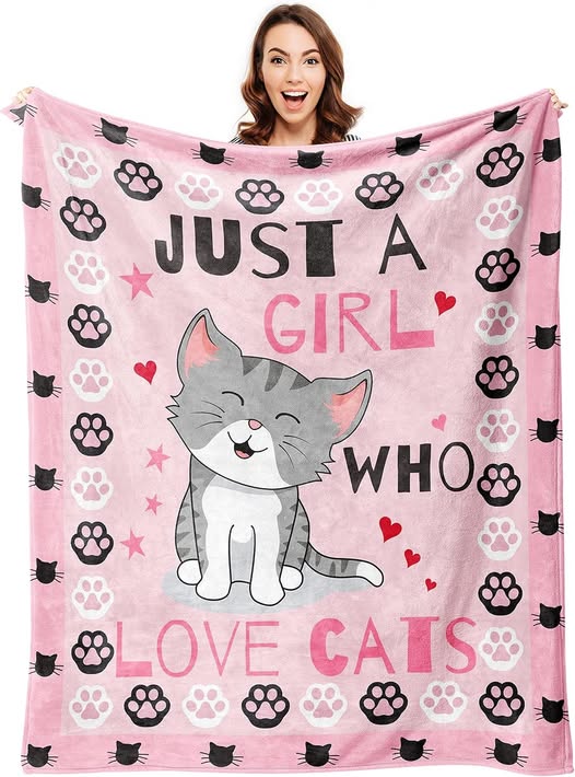 This CUTE Cat Throw Blanket has a 50% off