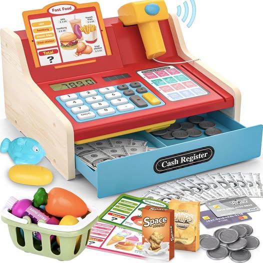 This wooden toy cash register is dropping 63% off