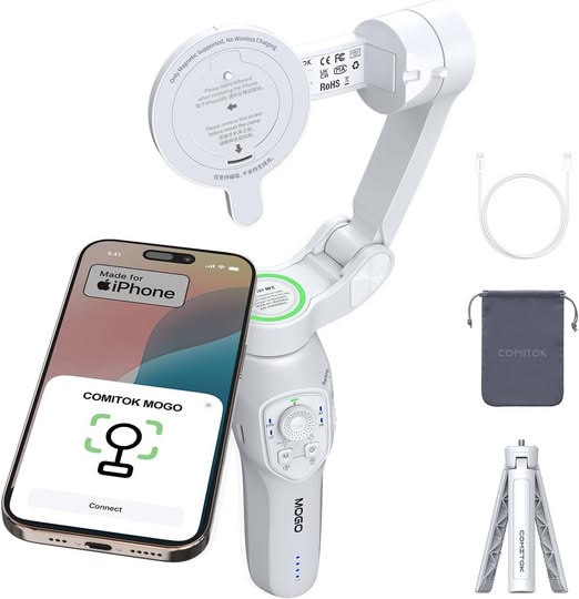 This gimbal for iPhone helps stabilize your videos for smooth recording 50% off!!