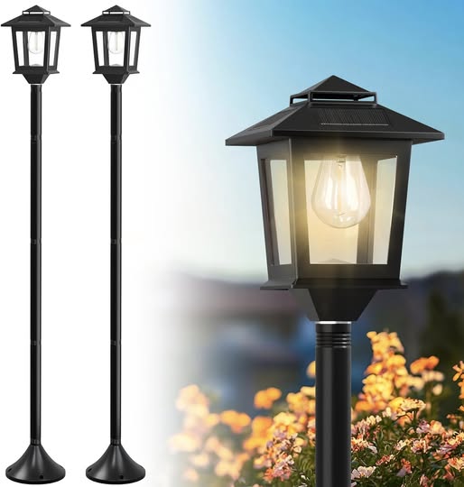 These solar lamps come in a 2-pack and add the prettiest glow to your yard.