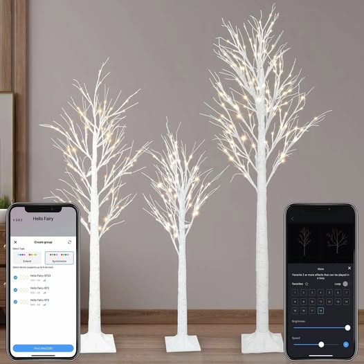 These smart lighted birch trees are SOOOO pretty!!!