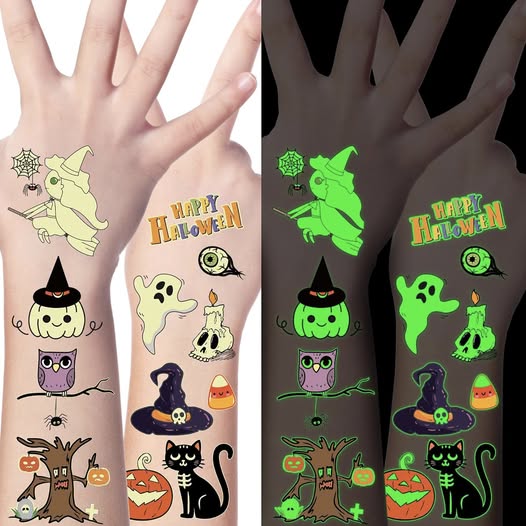 These Halloween Glow-in-the-Dark Tattoos for Kids are 50% off
