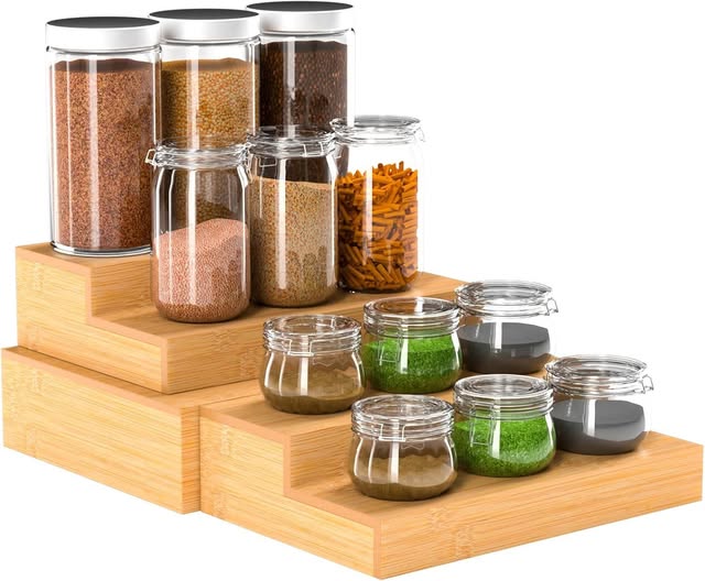 This Bamboo Spice Rack for your kitchen cabinet!!!