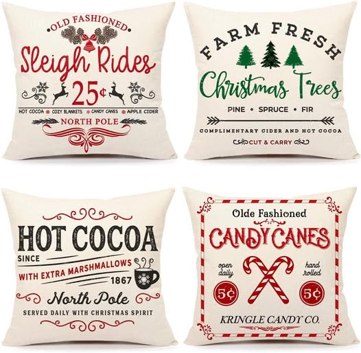 These Farmhouse Christmas Pillow Covers have a 50% off coupon!