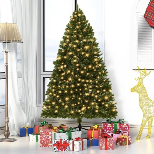 This 4.5FT Artificial Christmas Tree with 250 LED Lights is 50% off