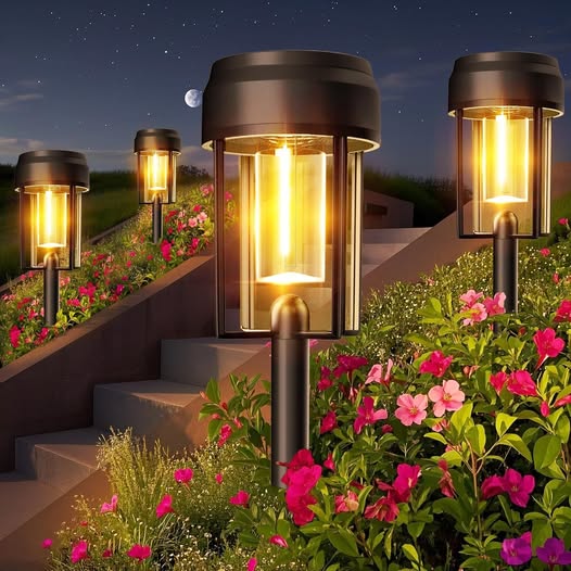 These Pretty Solar Pathway Lights drop 50%off