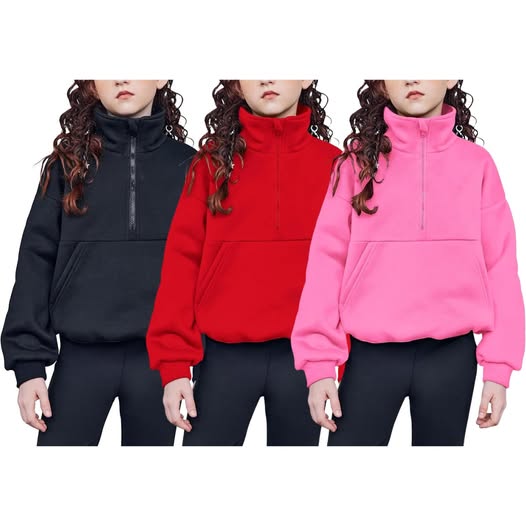 Girls half zip sweatshirt so cute for fall.
