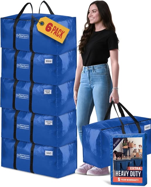 This 6-Pack Extra Heavy Duty Moving Bag Set is 50% off