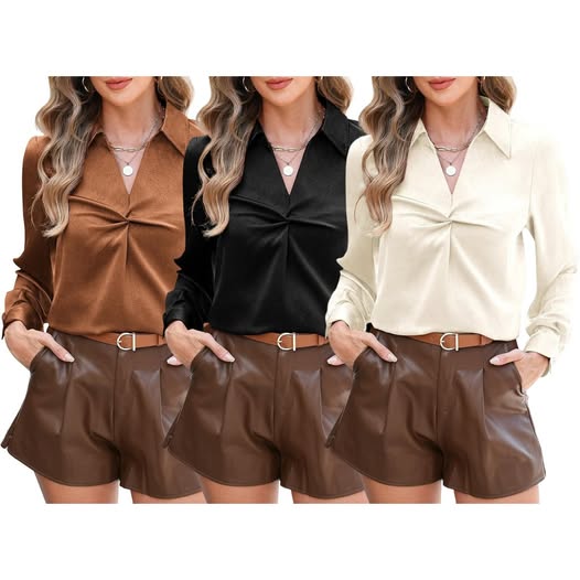 PRETTY!!! These satin blouses are 50% off