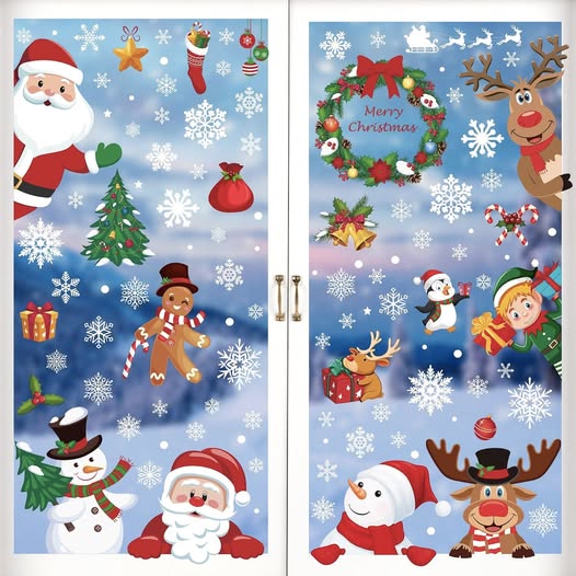 These Christmas Window Clings with 186 festive decals are 50% off