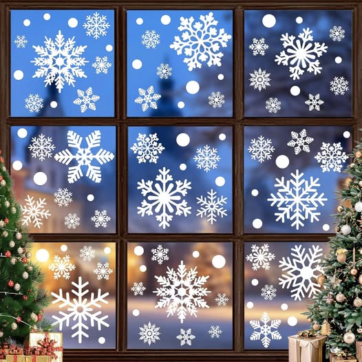 These Christmas Window Clings are 50% off