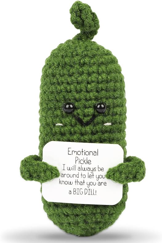 Stocking stuffer! Emotional mini funny pickle plush is 50% off