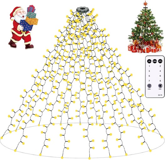 These cascading Christmas tree lights have 8 lighting modes, 4 brightness levels, and a timer, plus they’re!