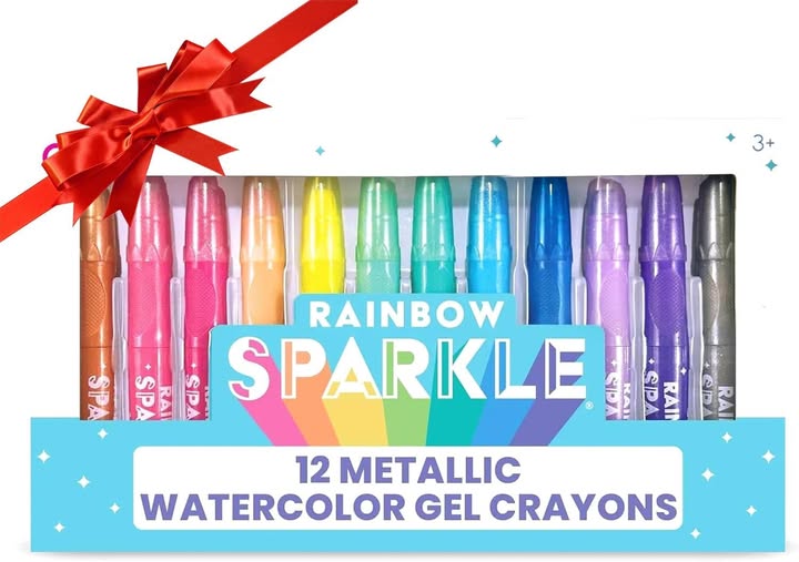 Price drop! Rainbow Sparkle Metallic Watercolor Gel Crayons, Set of 12 are only $12.83