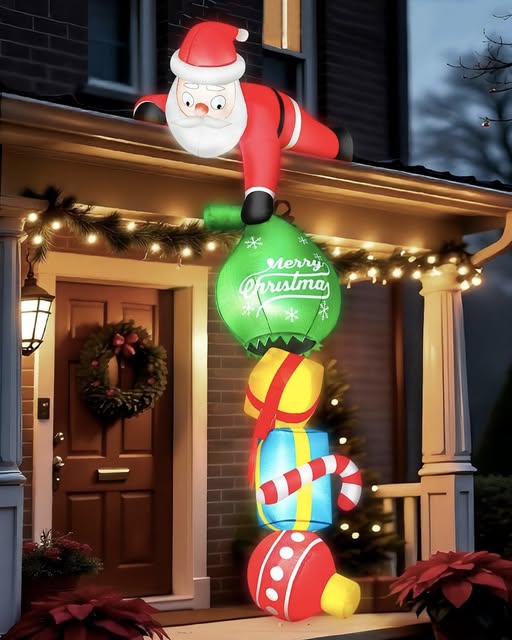 This 8FT Hanging Christmas Inflatable Climbing Santa is 50% off