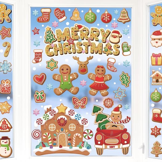 These Christmas Gingerbread Man Window Clings are 50% off