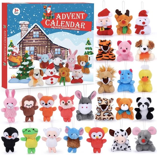 This 2025 Kids Advent Calendar with 24 Mini Plush Toys is 50% off