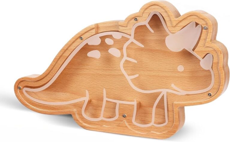 This Wooden Dinosaur Piggy Bank has a 50% off