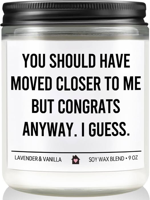 This funny housewarming candle is 50% off