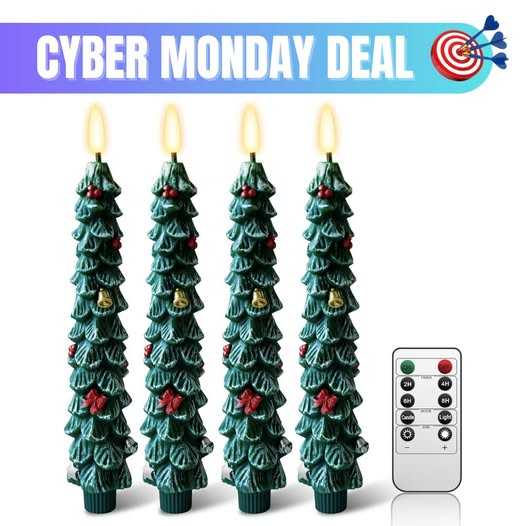 4 Pack Flameless Christmas Tree Candles