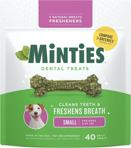 These Minties Dog Dental Bone Treats are Only $6.95