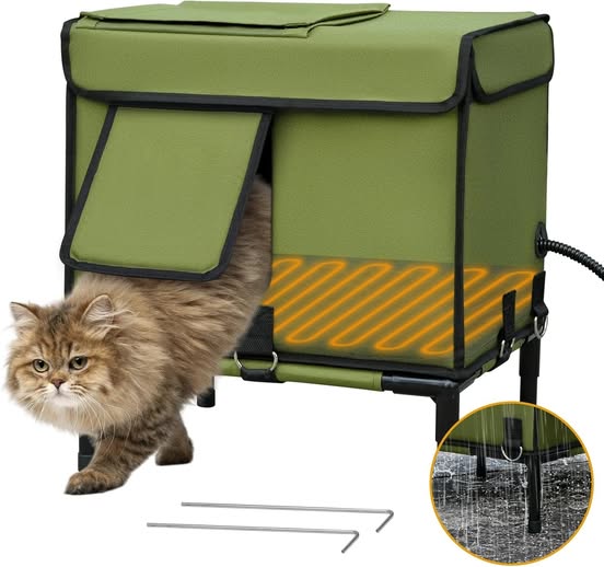 Only $31 for this heated cat house with our code!!!!!