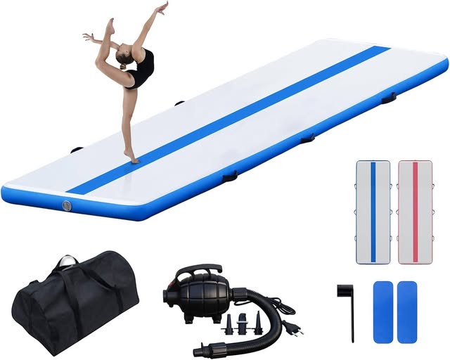 This inflatable gymnastics mat is awesome for kids