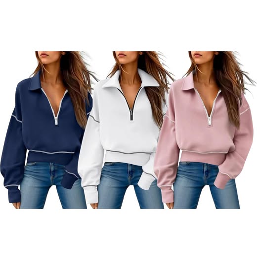 This Women's Half Zip Sweatshirt is 50% off