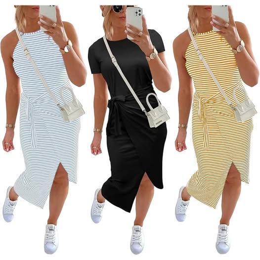 These sleeveless summer midi dresses are GREAT for a beach vacay!!!!