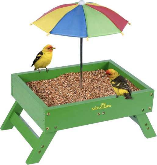 ADORABLE!!! This ground bird feeder is perfect if you love watching backyard birds