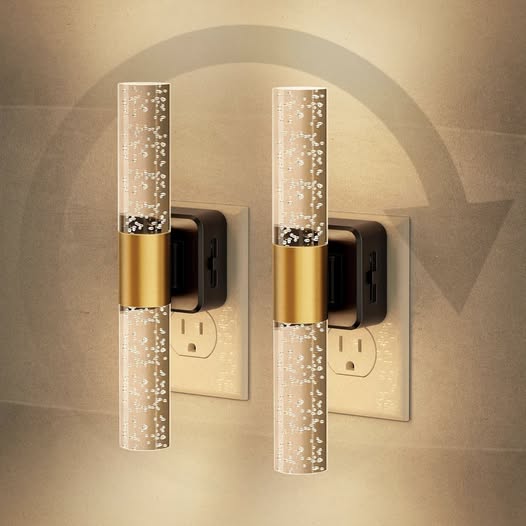 These rotating plug-in night lights are perfect for hallways or bathrooms