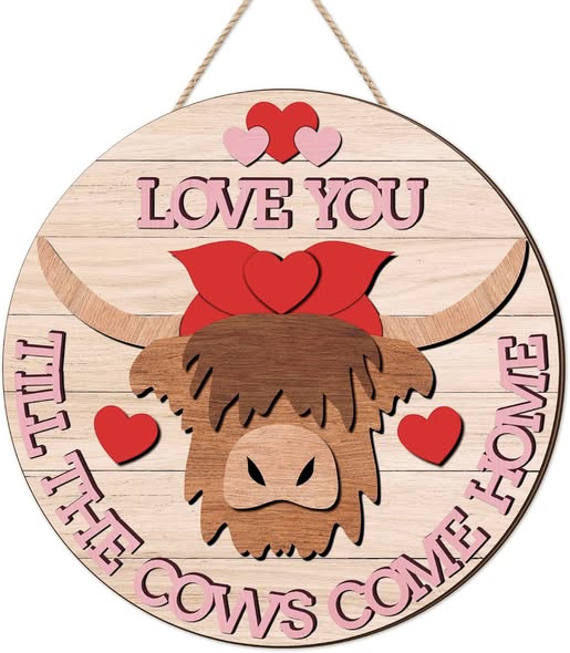 This Valentine's Day Highland Cow Door Decor is Only $11.99